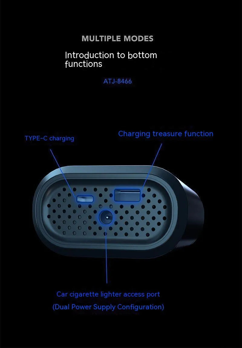 Handheld wireless digital air pump with display for car tyres and sports equipment