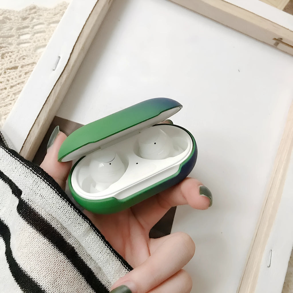 Gradient rainbow hard shell PC earphone protective case for Samsung Galaxy Buds and Buds Plus in solid colours