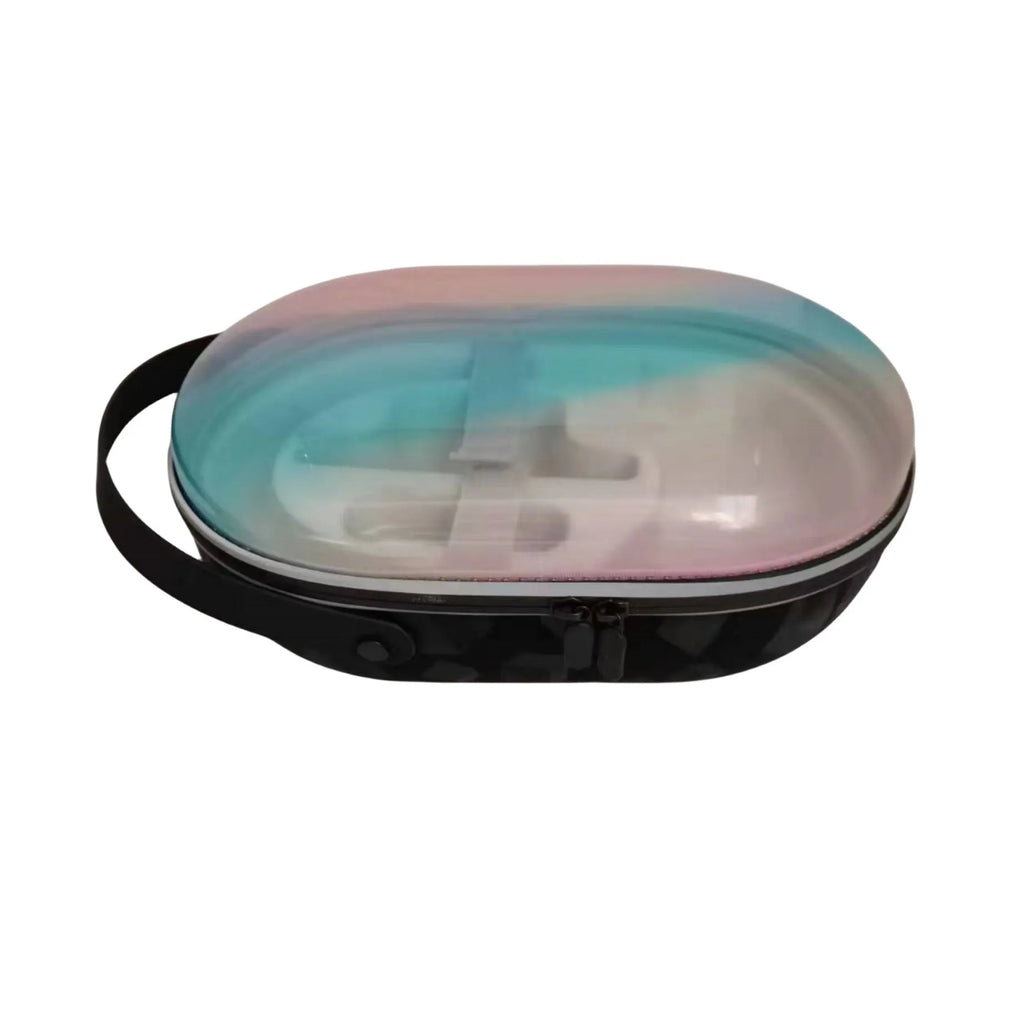 Apple Vision Pro in black twill EVA storage bag with sewn seams and compact shape