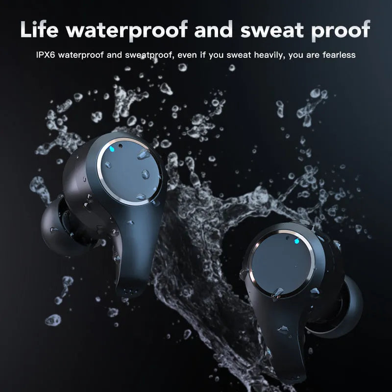 Wireless Bluetooth headset with ANC noise cancellation in black or white colour options