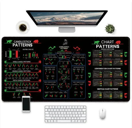 Creative design printed on a black natural rubber gaming mouse pad with non-slip base.