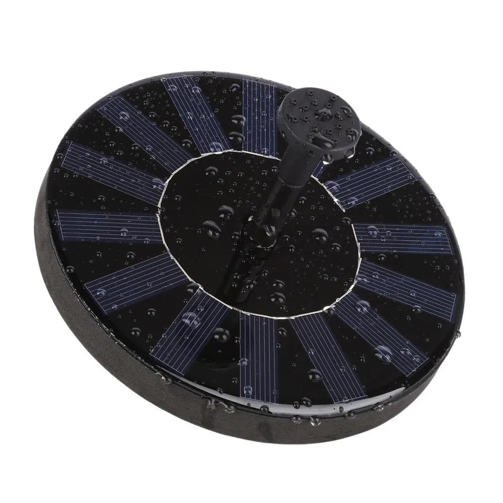 Round 16cm solar fountain pump for garden water features and bird baths