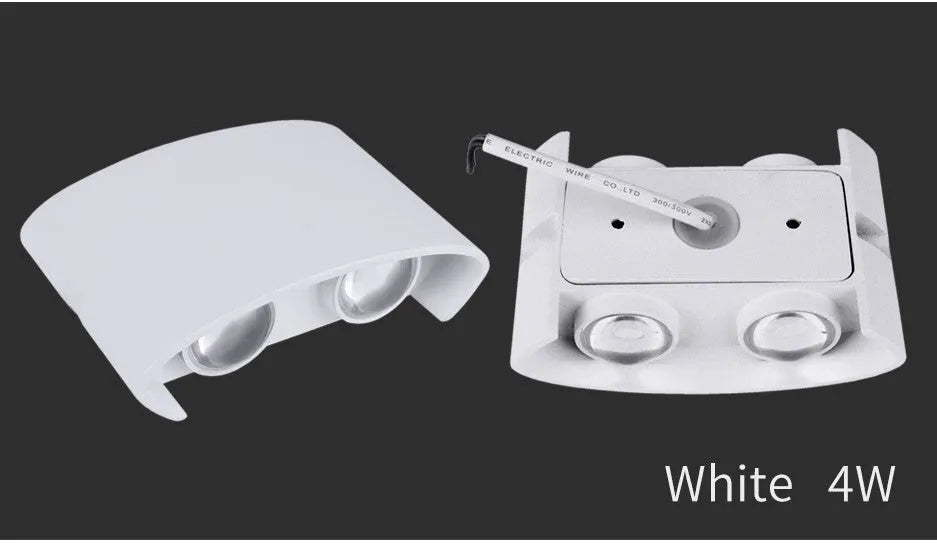 Waterproof LED wall lamp aluminium housing black white 2W 4W 6W warm cold white outdoor