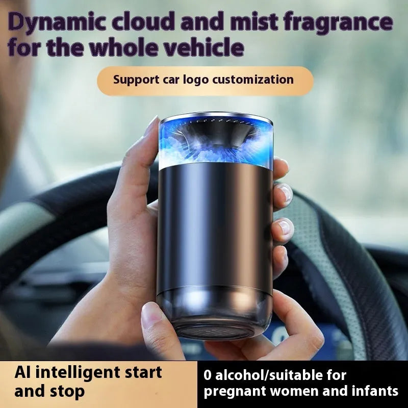 Car aromatherapy diffuser cloud mist air freshener with intelligent mode for RVs trucks sedans
