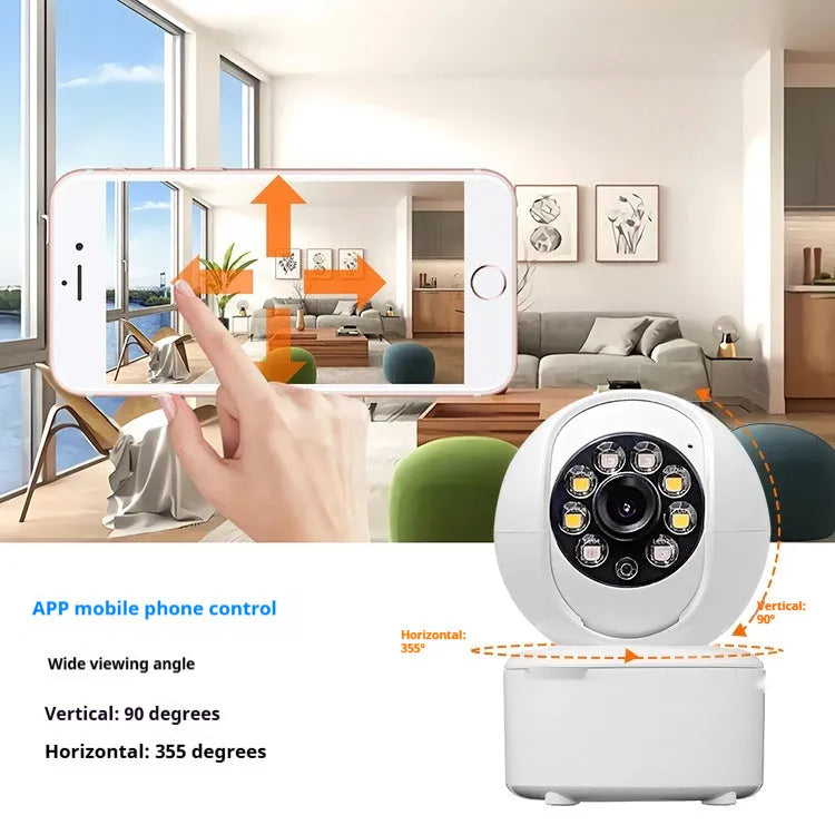 1080p HD Wi-Fi Bluetooth home security camera with panoramic view and ceiling mount bracket
