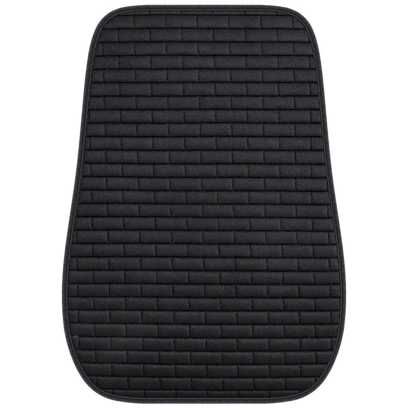 Linen car seat cushion three-piece ventilated seat protective pad with sponge filler in black, grey, brown or beige