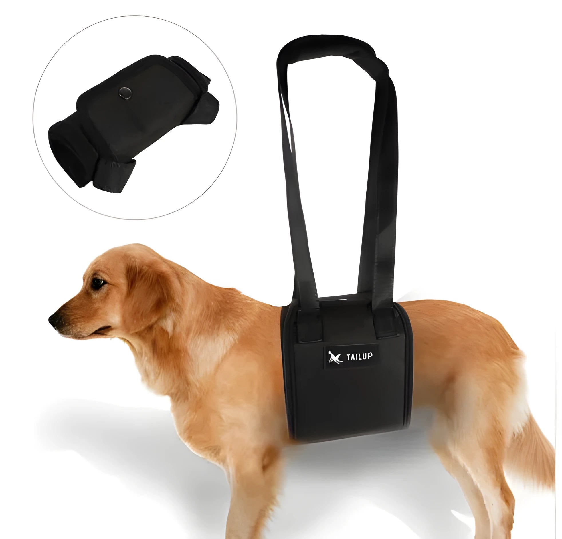 Dog lift support harness made of nylon, basic halter style, solid colour, available in sizes S to XL