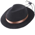 Wool felt mini pet sun hat in pink, black, brown or red for small dogs and cats
