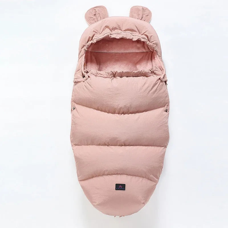 Dismountable baby stroller sleeping bag in a silkworm cocoon style for ages 1-3.