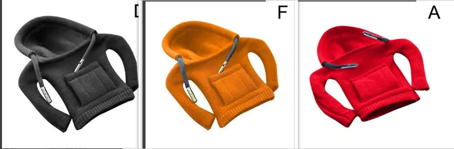 Cloth car gear shift knob hoodie cover in multiple colour options next to a gear lever.