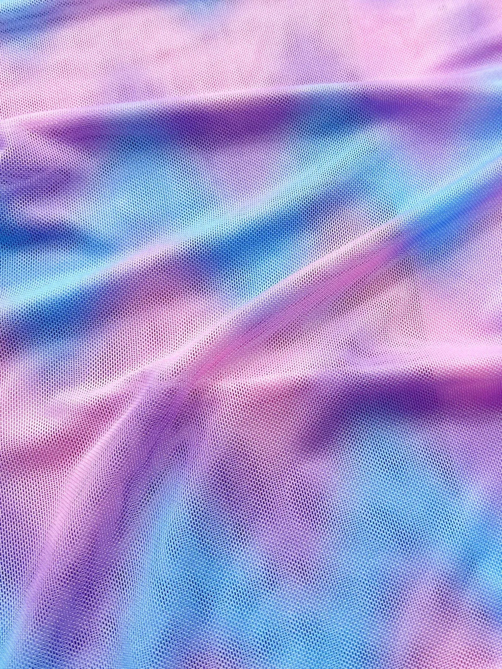 Women's tie-dye bikini swimsuit with removable skirt in pictured colour, showing complete set with bra, panties, and skirt