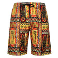 Men's plus size beach shorts with octopus print, straight-leg polyester, available in multiple colours