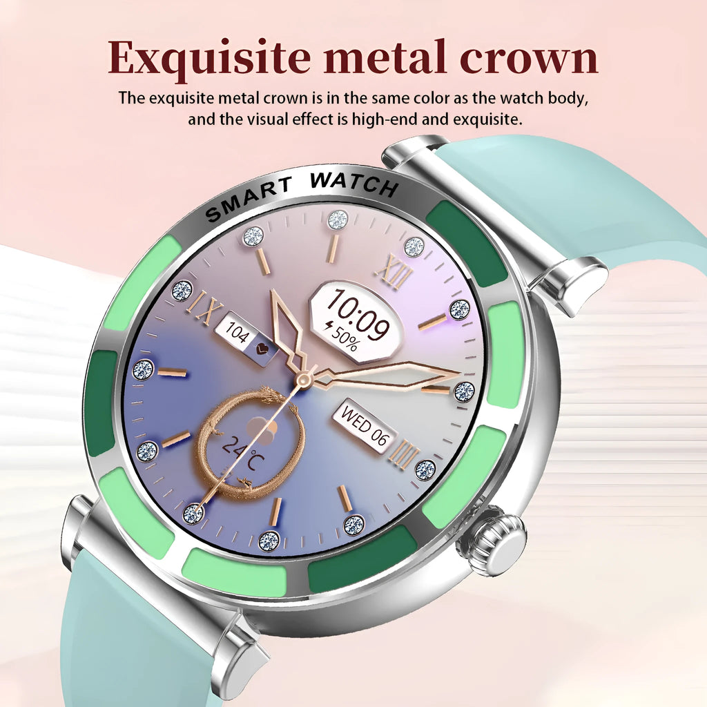 H20 smart watch for women in pink with TFT screen and Bluetooth calling feature