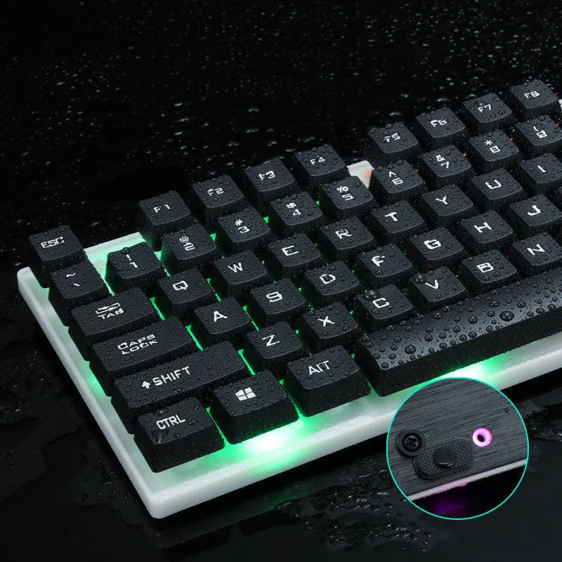 Notebook wired gaming keyboard and mouse set with 1000dpi optical mouse, 1.35m cable, black colour