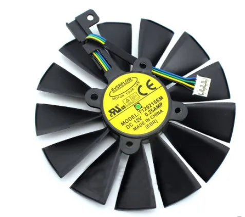 EVERFLOW T129215SM graphics card replacement cooling fan with 4-pin connector.