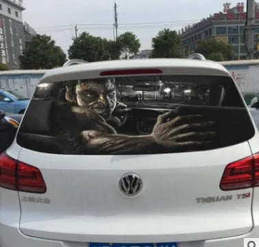 Horror themed 3D stereo perspective car window sticker 130x70cm in a creative design