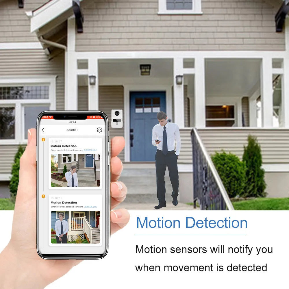 10-inch wireless video intercom doorbell system with 1080P camera and real-time monitoring display