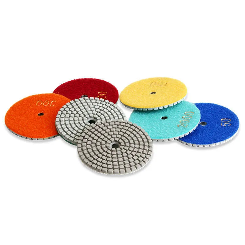 Set of 10 stone polishing pads with 80mm diameter for granite and concrete surfaces