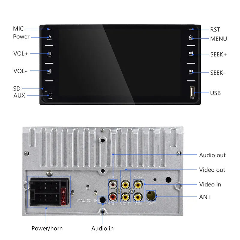 7 inch black car MP5 player touchscreen for Toyota Corolla with physical buttons