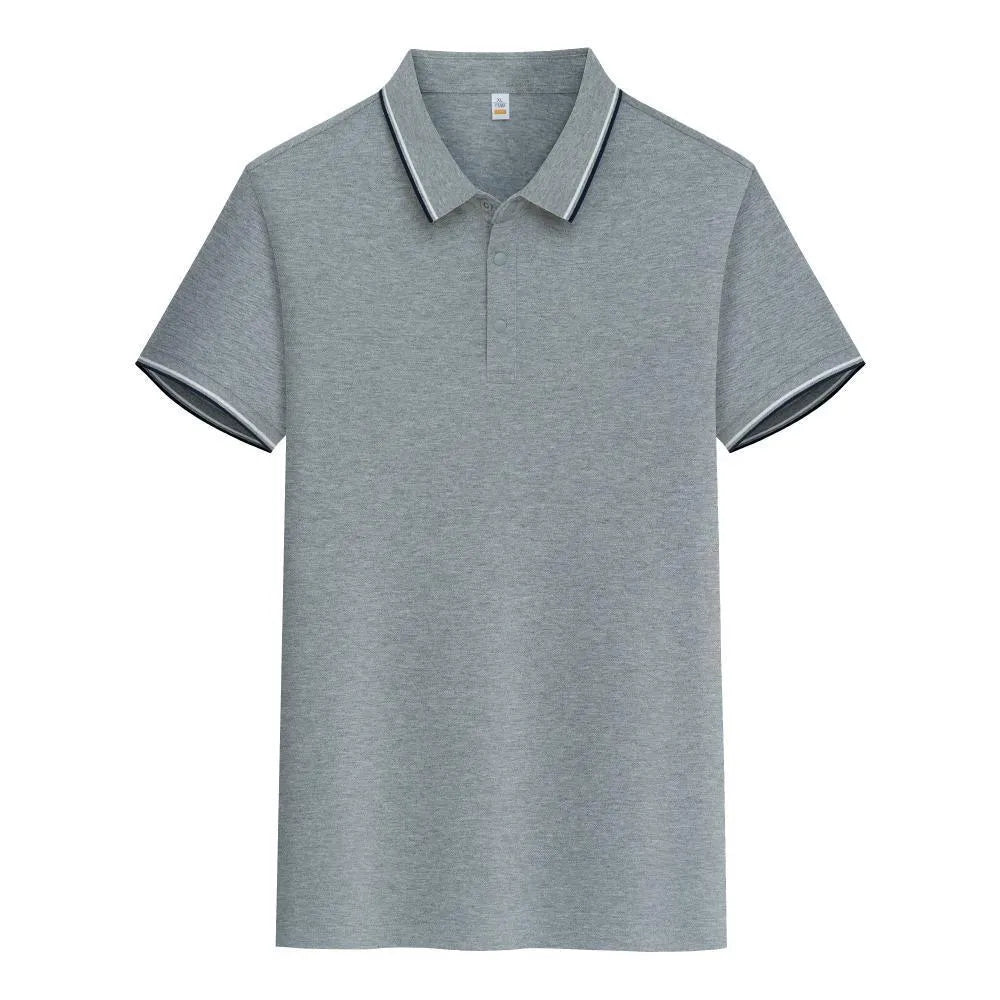 Pure cotton polo shirt with lapel collar and short sleeves in multiple colour options