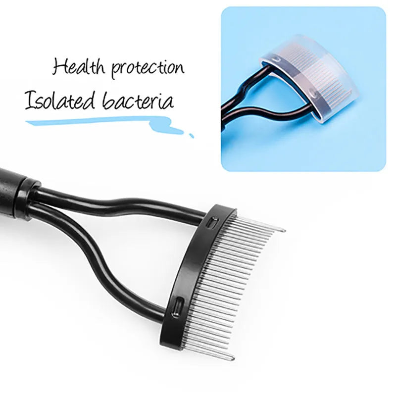Collapsible eyelash comb with steel needle, 3x14cm, in OPP bag packaging