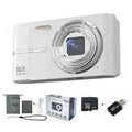 Compact HD 4K digital camera in black, green, pink, or white with full HD screen.