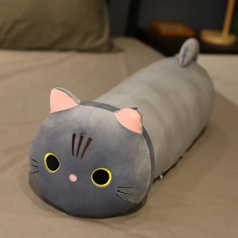 Large soft cartoon cat plush toy stuffed doll in multiple colours and sizes
