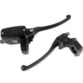 Black aluminium alloy left clutch lever and right brake master cylinder set for 1 inch handlebars