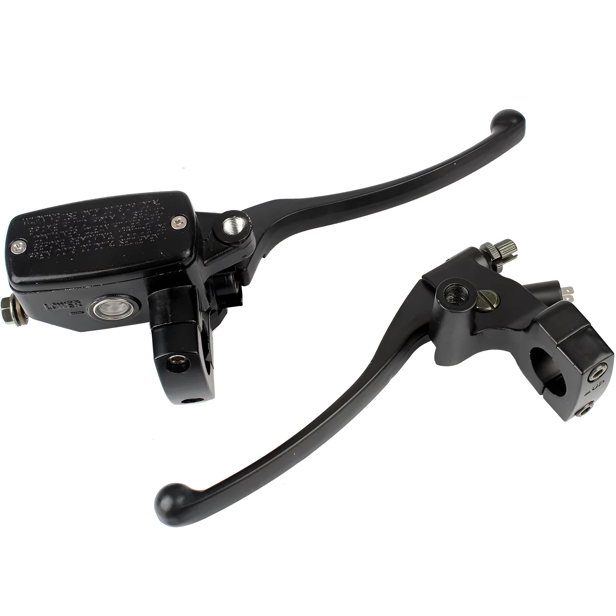 Black aluminium alloy left clutch lever and right brake master cylinder set for 1 inch handlebars