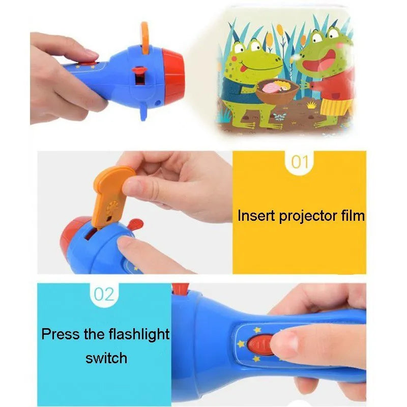 SmartKids children's story projector torch with four colourful rotating discs