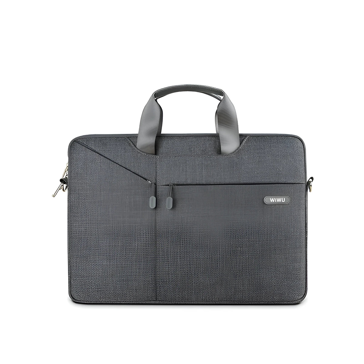 Business laptop bag in polyester with zipper opening, soft handle, and internal phone and ID pockets