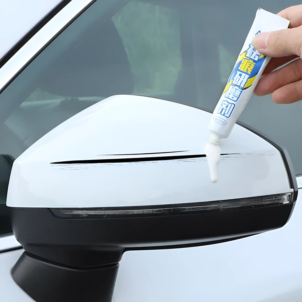 Automotive paint repair pen kit with scratch wax, paint pen, sandpaper and sponge for car bodywork