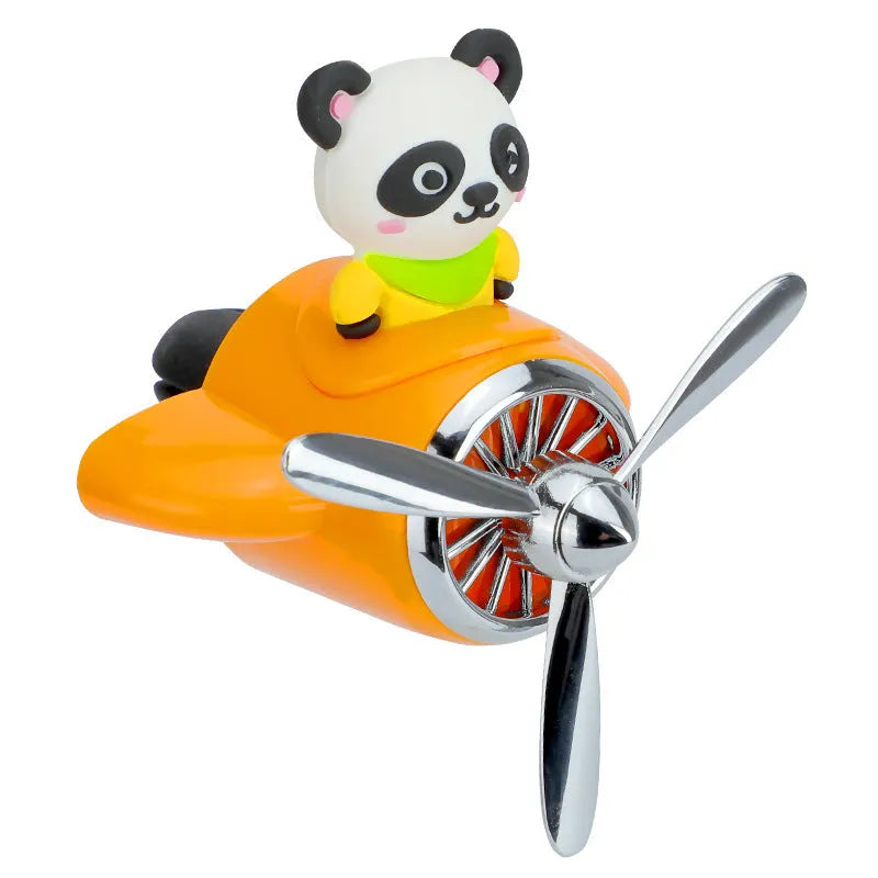 Cartoon aeroplane-shaped plastic car air freshener for small vents with fragrance slices