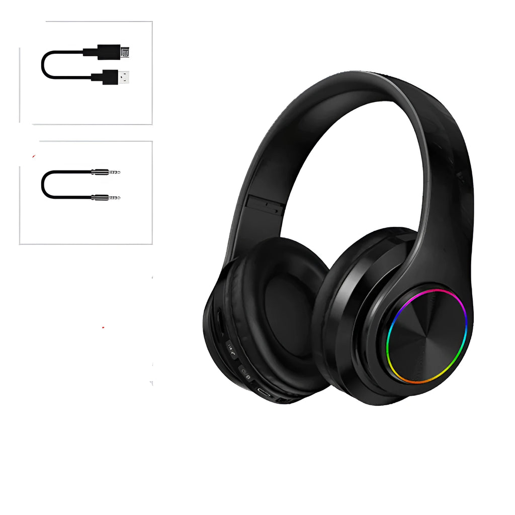 IP878 folding Bluetooth headset in black, blue, or white with 40mm horn