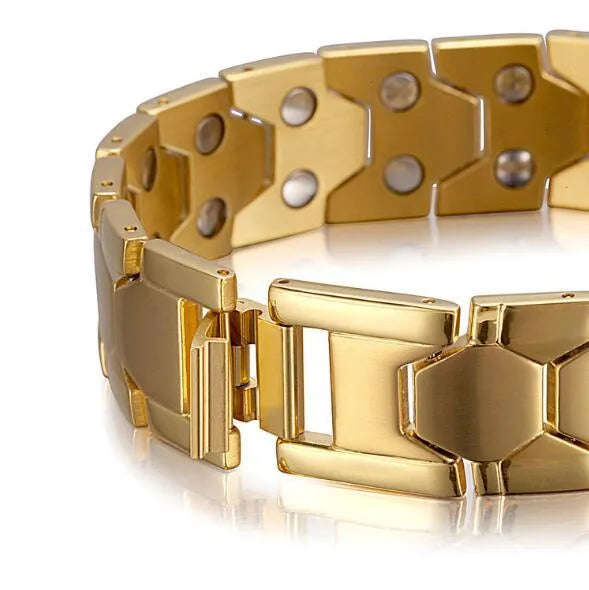 Health Energy 4 IN 1 Magnetic Titanium Bracelet black 210mm with 2500GS neodymium magnets