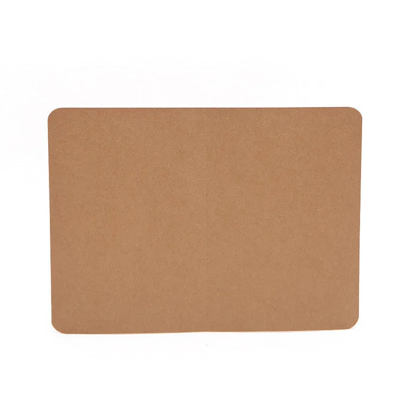 Pack of 100 blank folded kraft paper greeting cards in 10x15cm size, showing black, cowhide brown, and white colour options