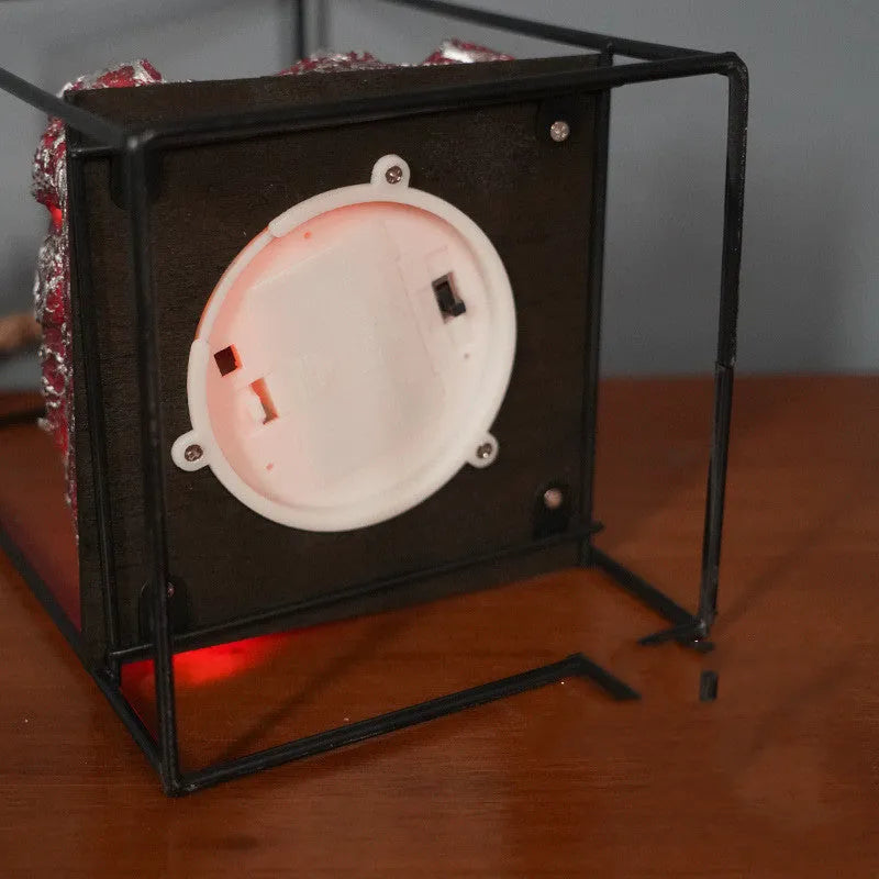LED flame light simulated charcoal fireplace lamp made of iron and resin in European abstract style