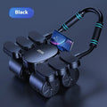 Four-wheel metal abdominal wheel with automatic rebound in black or starry blue for home fitness training