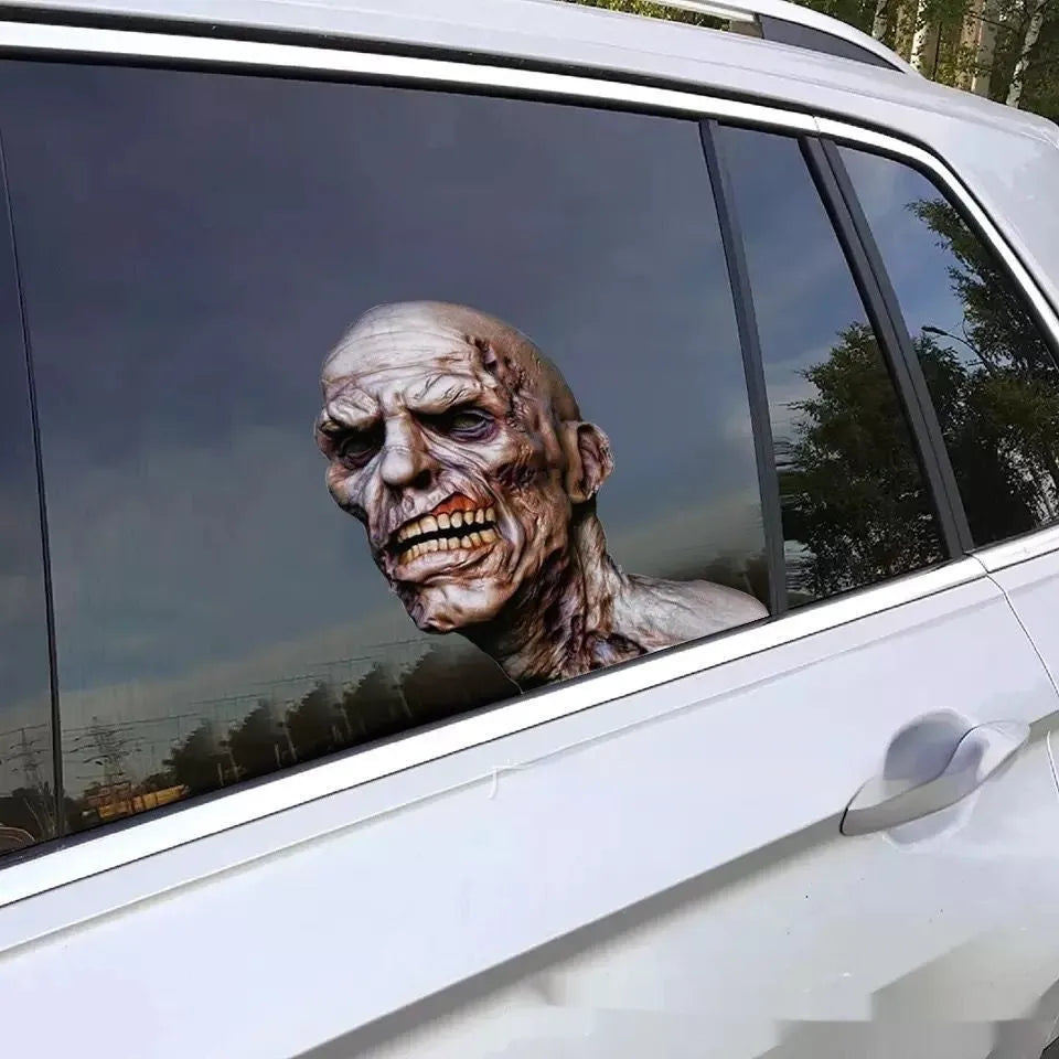 3D zombie horror car window sticker set, Pet material, 25x23 cm, left and right pair pack