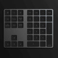 Wireless aluminium alloy Bluetooth numeric keypad with 34 keys in silver finish