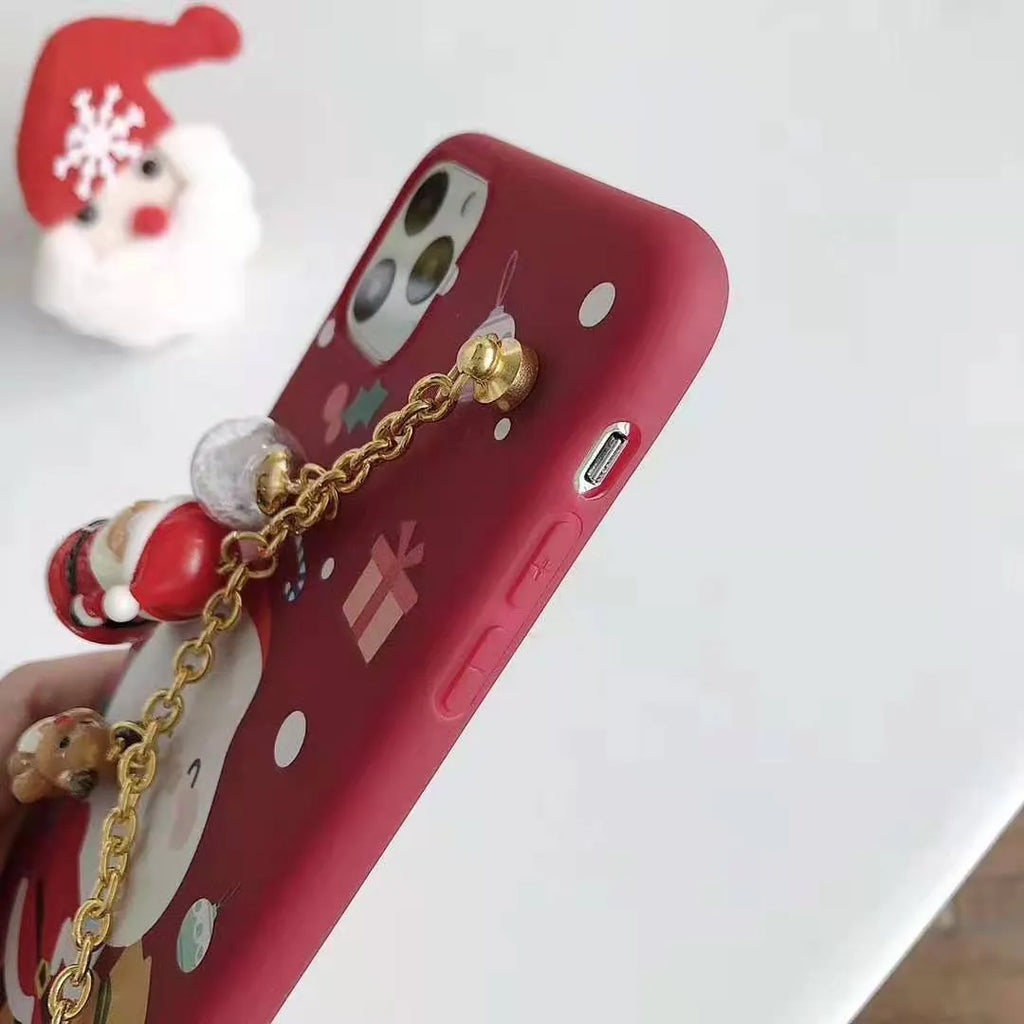 Cartoon Santa Claus silicone back cover phone case for iPhone in Deer colour option