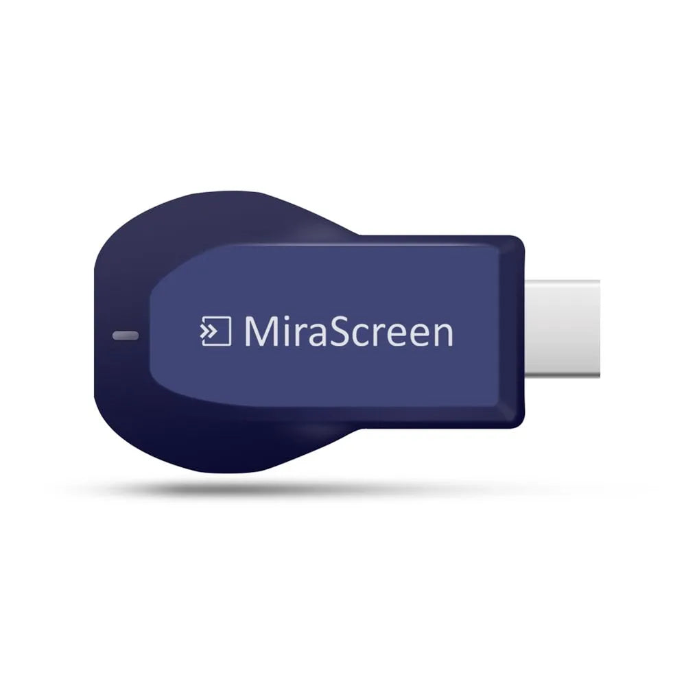 Wireless HDMI dongle for 1080P screen mirroring, black plastic casing with HDMI connector and USB power cable