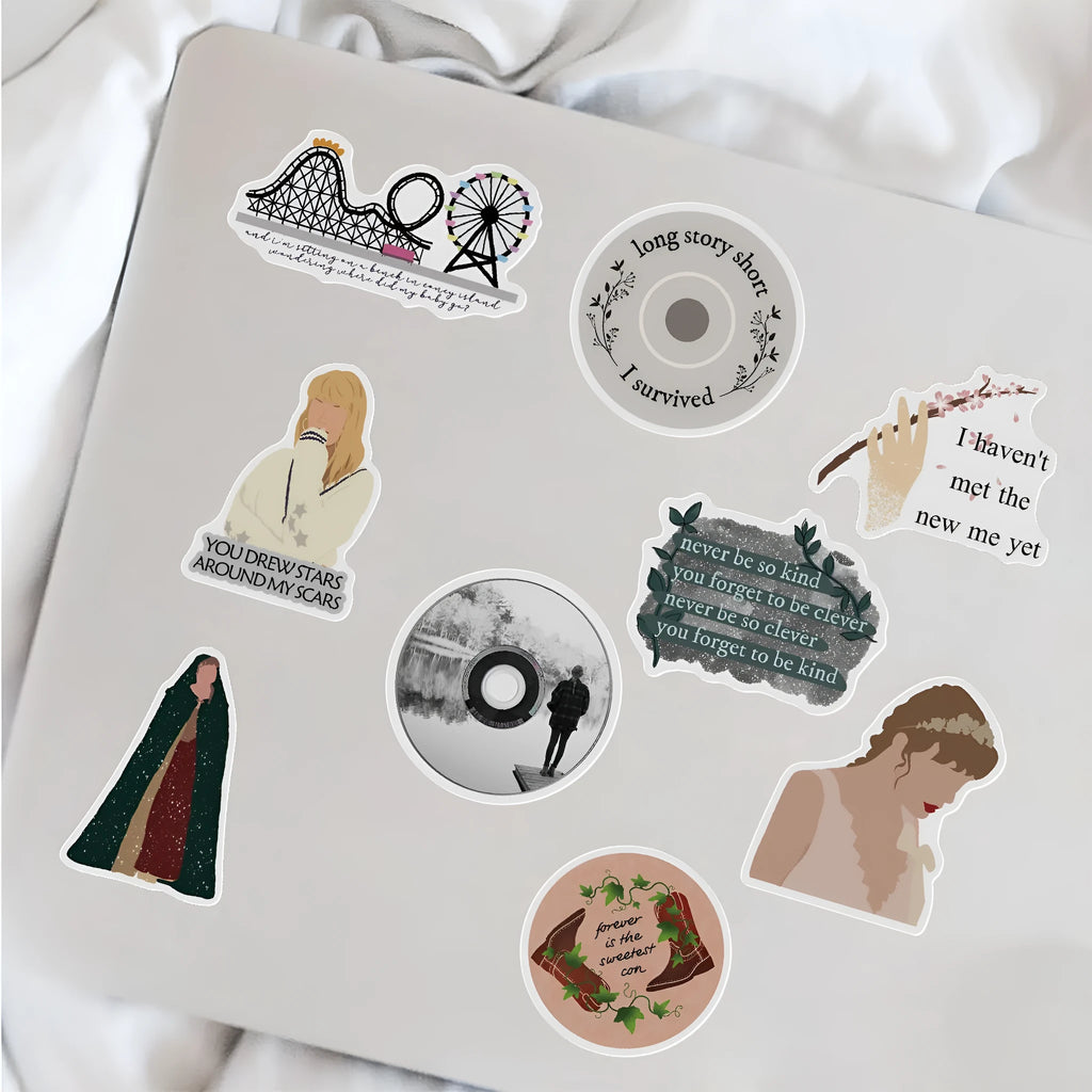 50 waterproof adhesive stickers with graffiti cartoon designs for luggage and notebooks measuring 4-6cm