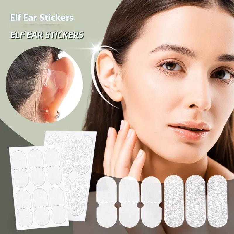 Transparent TPU ear support patches showing frosted and clear options with 0.1cm thickness