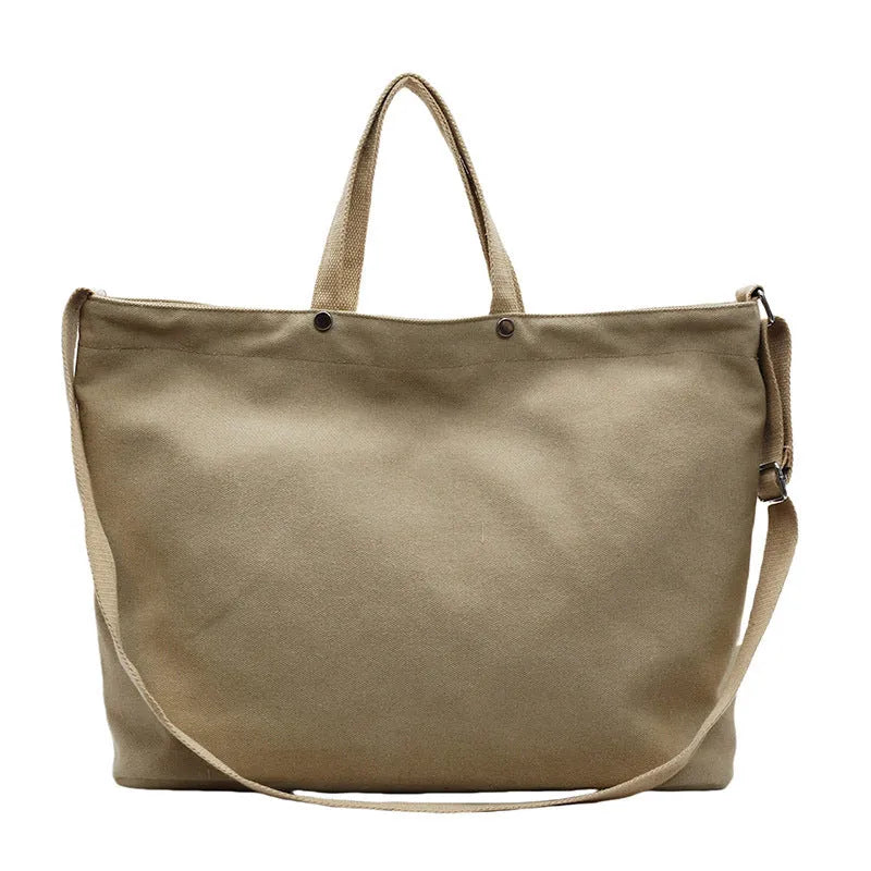 Large capacity casual tote bag for women with stitching details in khaki, brown, black, coffee, green