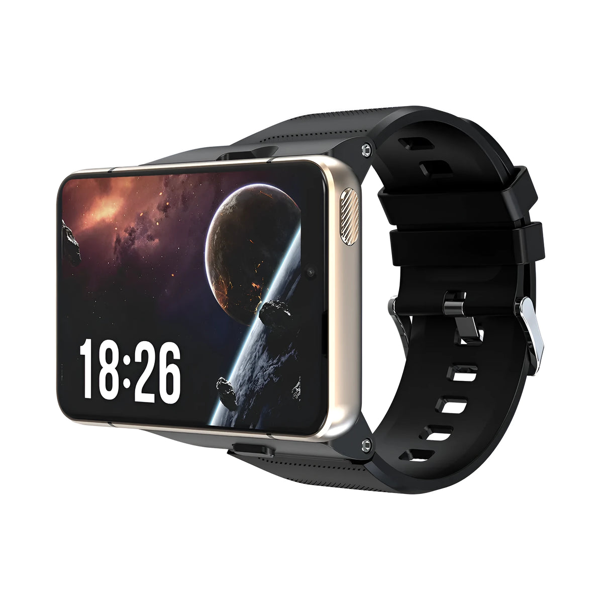 4G Android smartwatch S999 with large screen, silicone wristband, black gold or silver colour