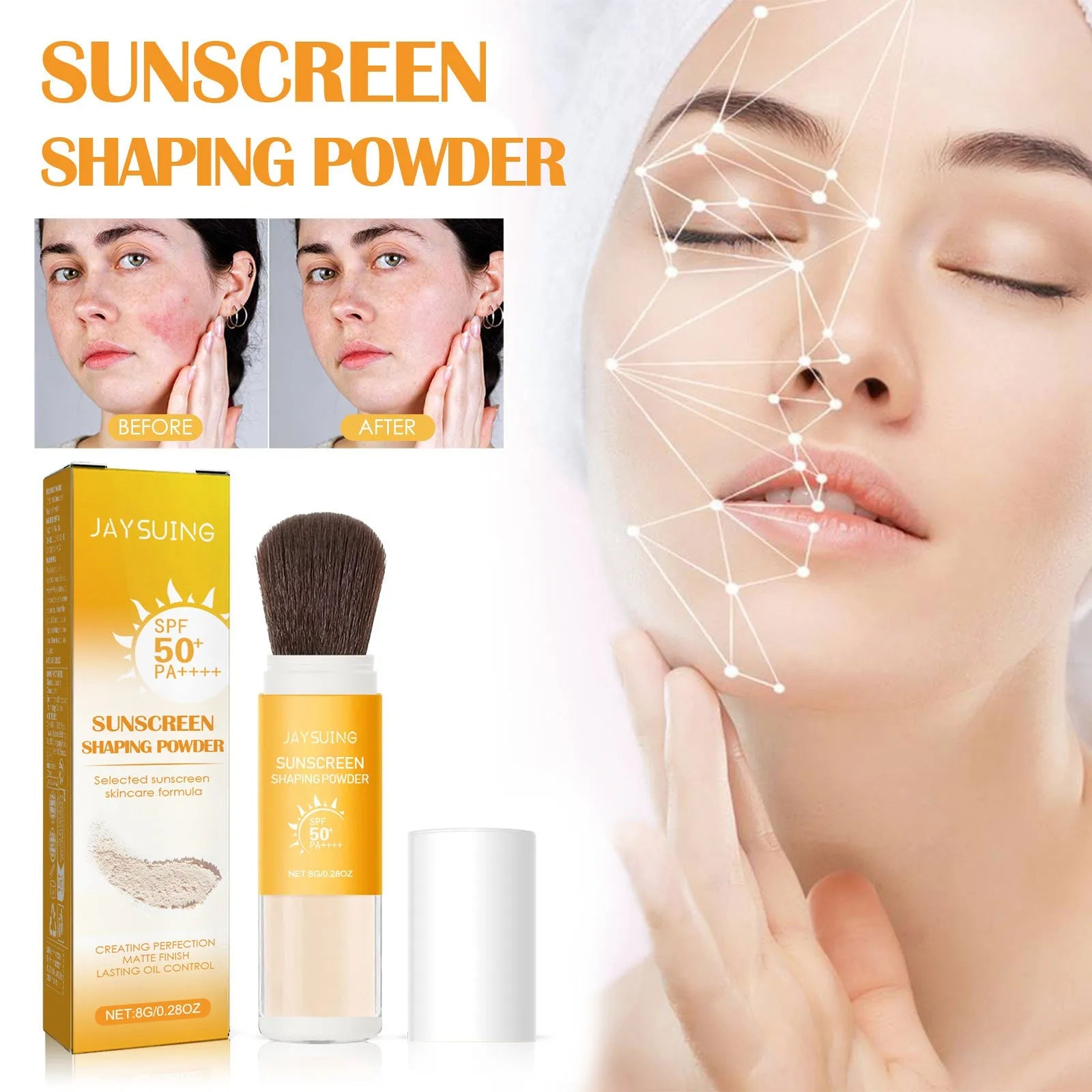 8g makeup finishing powder compact for oil control and shine reduction