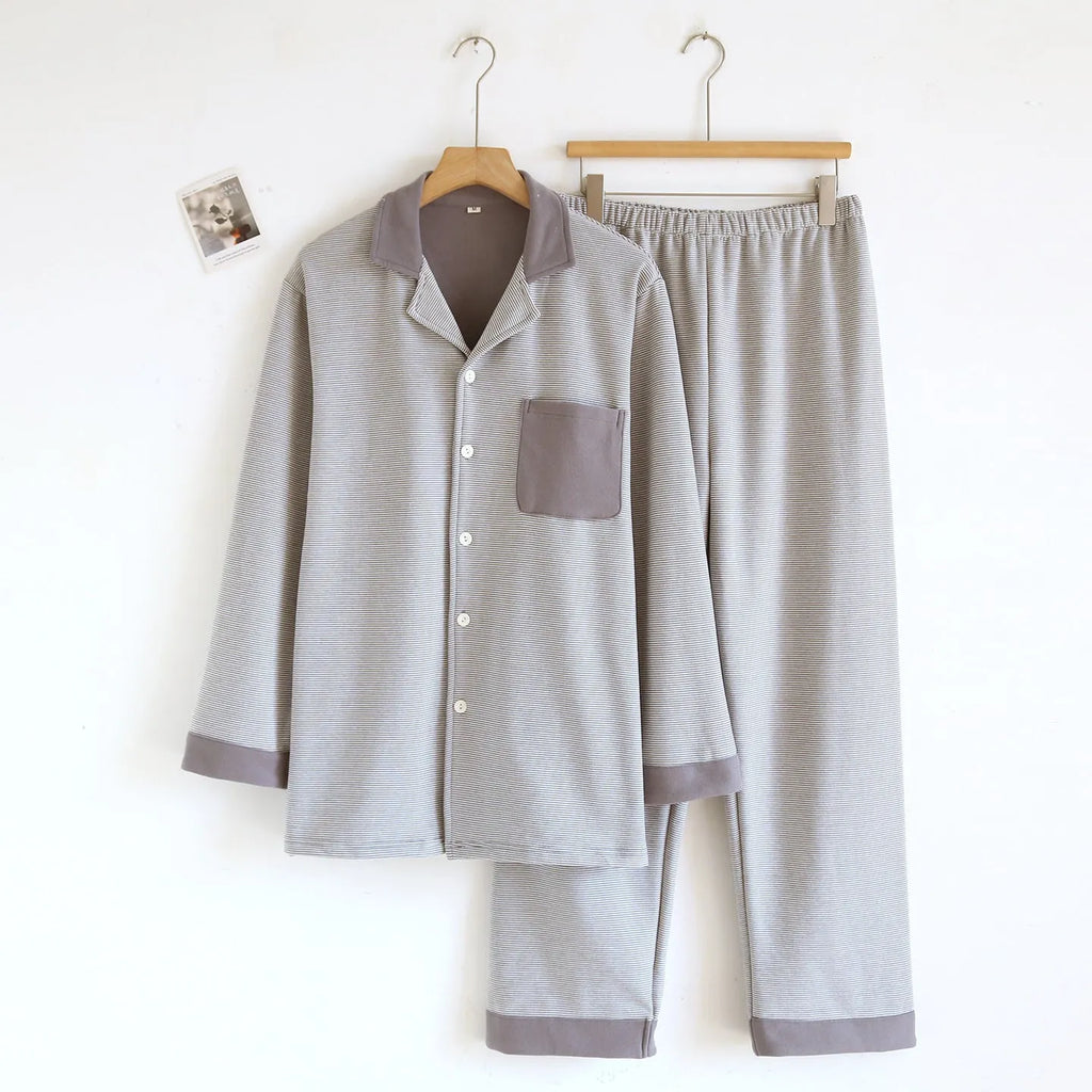 Simple casual loose long-sleeve pants homewear set in spandex blend, peach colour, front view