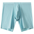 Men's nylon mesh boxer shorts in transparent lengthened design, mid-waist sports underwear, sizes M to XXL.