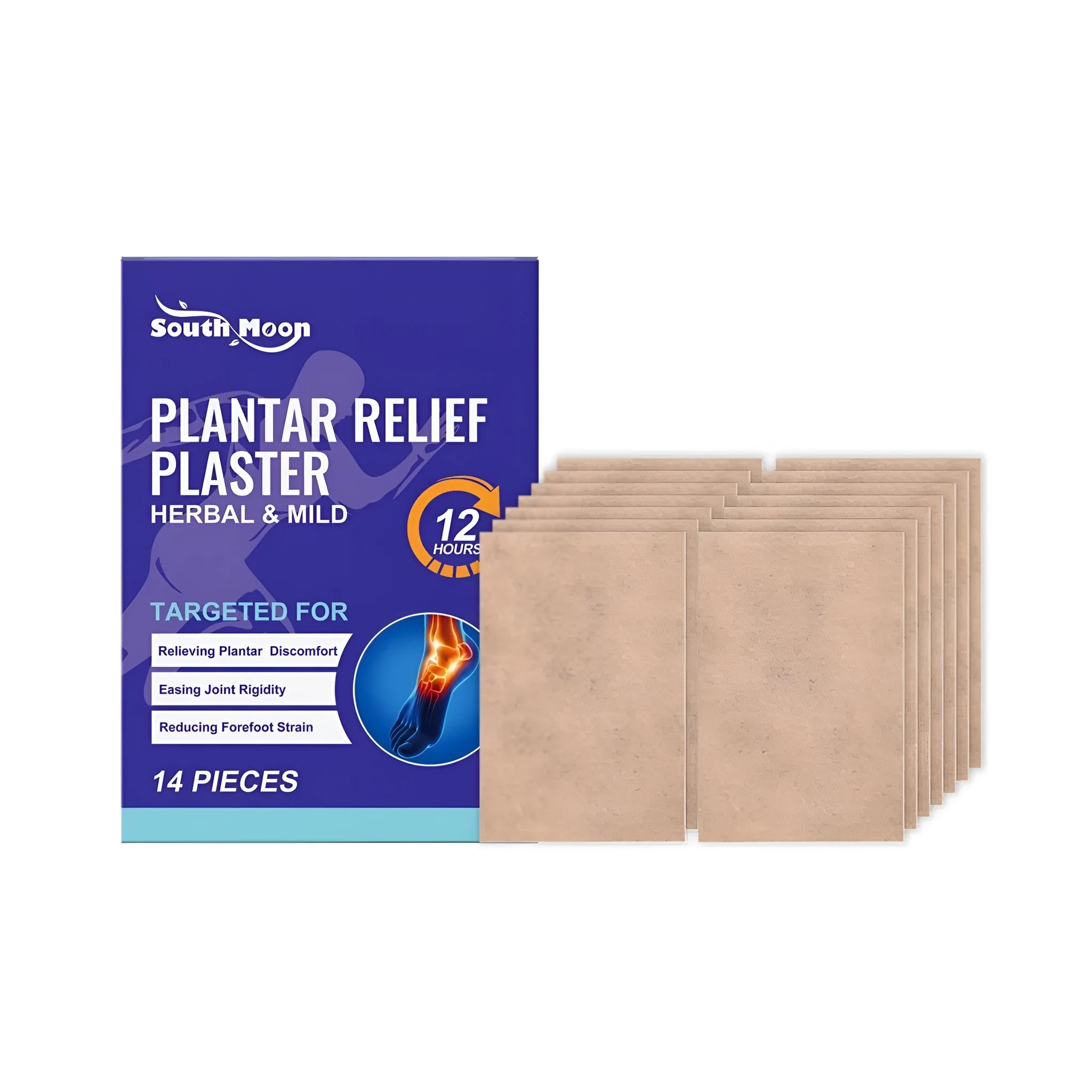 Pack of 14 cooling foot soothing patches with gel formula containing horse chestnut and eucalyptus oil